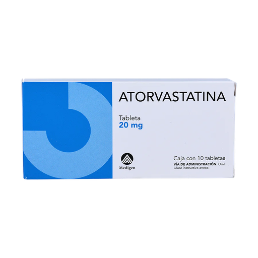[7502009748332] ATORVASTATINA 20MG MEDIGEN 10 TABS COLLINS