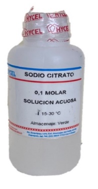 [HYCEL28881125] Reactivos y Juegos de ReactivosCitrato de sodio al 3.8%.  Anticoagulante para pruebas de protrombina.  Frasco con 200 ml.  RTC.