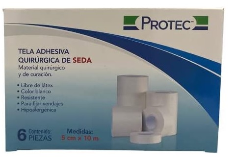 [DEG240] Telas Adhesivas De acetato con adhesivo en una de sus caras. Longitud: 10 m. Ancho: 5.00 cm. Presentación: 6 piezas. PROTEC