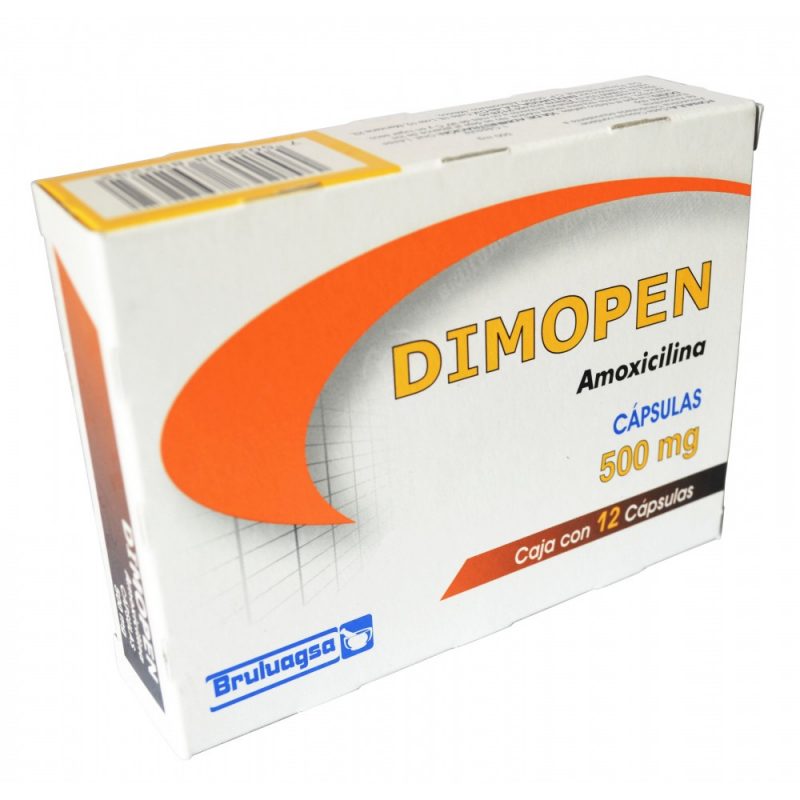 DIMOPEN c/12 CAPS. 500 MG. Amoxicilina 500mg. (Caps. Orales). NA ...