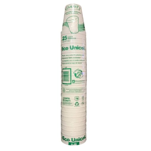 [350 948 0103 02 01] Vasos Térmicos Desechables poliestireno Expandible Espesor de la Pared 2 Milimetros Capacidad del Vaso 6 Onzas Colo Blanco Paquete con 25 piezas DART