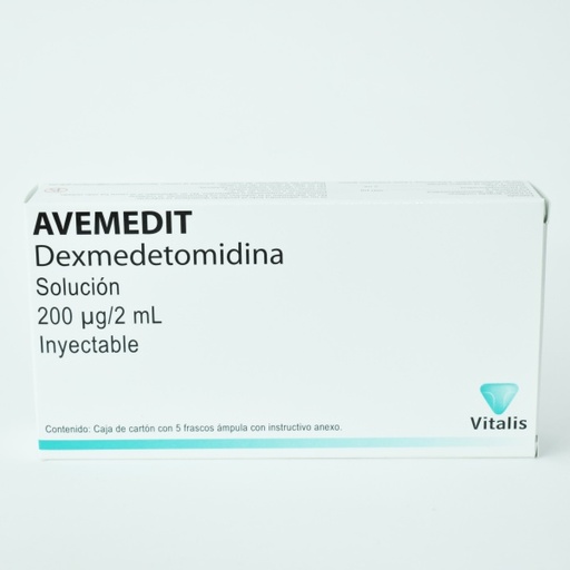 [7503001800479] Dexmedetomidina solución inyectable. Cada frasco ámpula contiene: clorhidrato de dexmedetomidina 200 µg envase con 5 frasco ámpula EMIFRAMA