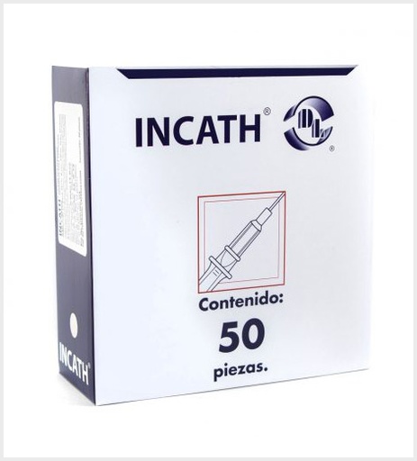 [7501128127141] Incath catéter IV Radiopaco 22GX25MM azul. C/50 piezas. 
