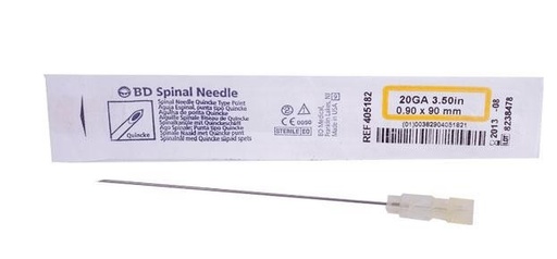 [BD405182] AGUJA ESPINAL NEEDLE DESECHABLE 20G X 3 1/2" BD