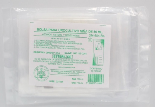 [DM-604-NA] BOLSA PARA UROCULTIVO NINA 50ML DIP-MAC