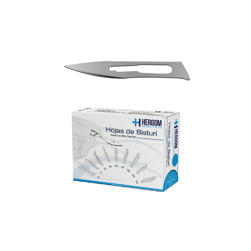 [HERH11] HOJA PARA BISTURI ACERO AL CARBON NO.11 CAJA 100 HERGOM