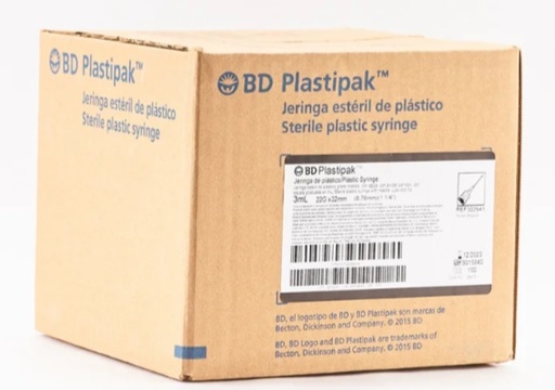 [7501073025417] JERINGA 3 ML NEGRA BD PLASTIPAK COLLINS