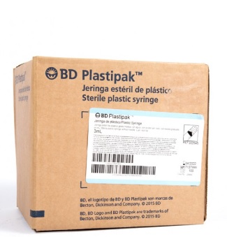 [BD 302545] JERINGA 3 ML SIN AGUJA CAJA CON 100 PIEZAS BD