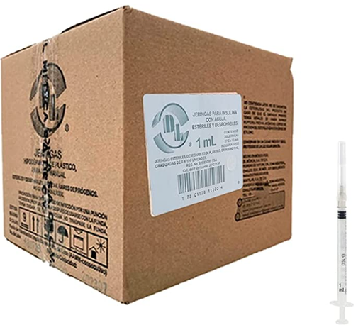[7501128113007] JERINGA DESECHABLE PARA INSULINA 1.0ML 27GX13MM C/200 DL