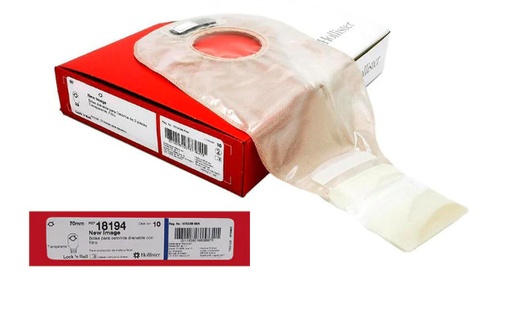 [HOLL18194] BOLSA DE COLOSTOMIA DRENABLE TRANSPARENTE CON FILTRO 70 MM CAJA CON 10 HOLLISTER