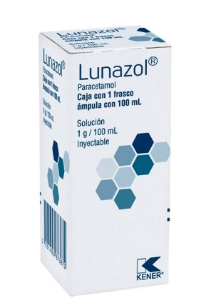 [7501493873872] Lunazol Paracetamol solución inyectable cada frasco contiene: paracetamol 1 g. Envase con un frasco con 100 ml.