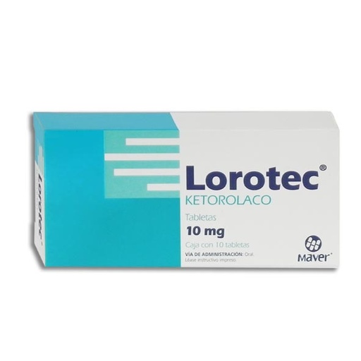 [7502009740244] Lorotec Ketorolaco Tableta 10 mg 10 tabletas