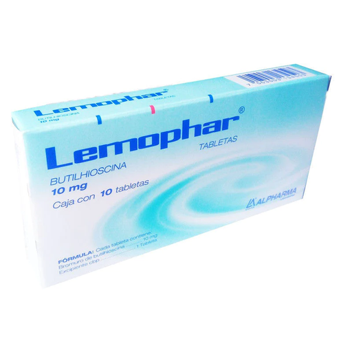 [7503003134503] Butilhioscina o hioscina Gragea o Tableta Cada Gragea o Tableta contiene: Bromuro de butilhioscina o butilbromuro de hioscina 10 mg Envase con 10 Grageas o Tabletas.