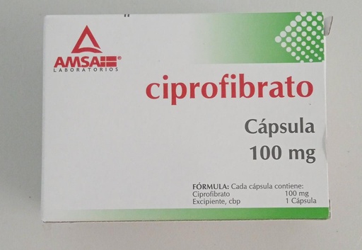 [7501349020931] CIPROFIBRATO (Amsa) c/30 CAPS. 100 MG. Ciprofibrato. NA
