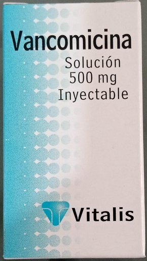 [7709990697803] VANCOMICINA (Vitalis) Sol. Iny. c/1 FCO. AMP. 500 MG/10 ML. 