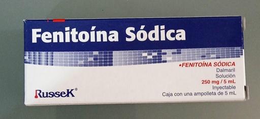 [7502231620079] FENITOÍNA SÓDICA (Russek) Sol. Iny. c/1 AMPTA. 250 MG/5 ML. Fenitoína (Sol. Inyectable). NA