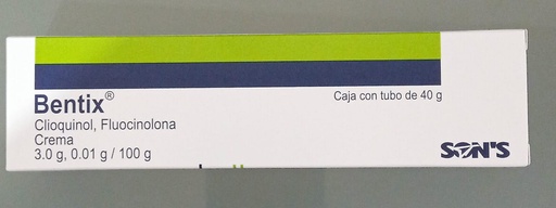 [7502001161511] Bentix Crema Fluocinolona 0.01g+Clioquinol 3.0g. 40g SONS