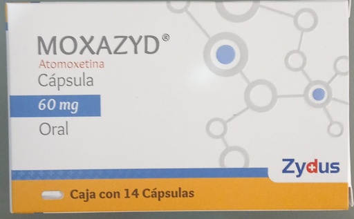 [8901120011964] Moxazyd 60 Mg Atomoxetina equivalente a 60mg 14 Cápsulas ZYDUS