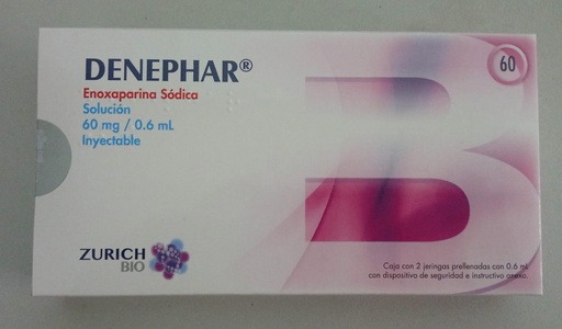 [7506453900025] DENEPHAR Sol. Iny. c/2 JGAS. Prellenadas 60 MG/0.6 ML. Enoxaparina sódica 60mg. NA