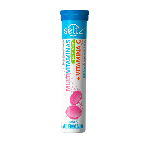 [7500326151002] Seltz Multivitaminas + Vitamina C 4.5 Infantil Tab Efervs. Sab. Frambuesa REVAX