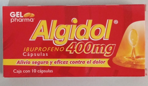 [7502227425022] Algidol Ibuprofeno Tableta O Cápsula: Cada Tableta o Cápsula contiene: Ibuprofeno 400 mg Envase con 10 Tabletas o Cápsulas Cápsula blanda