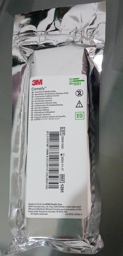 [70200648569] Comply Tiras Indicadoras Esterilización con gas Óxido de Etileno Paquete 240 piezas  3M