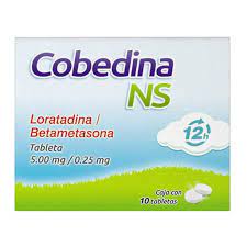 [780083150129] Cobedina Ns Loratadina 5.00 mg. Betametasona 0.25 mg Mg 10 Tabletas COLLINS
