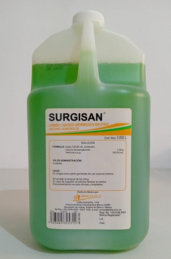 [7503005325312] Surgisan Jabones Para uso prequirúrgico Líquido y neutro (pH 7). Envase con 3.850 lts. DIAFRA