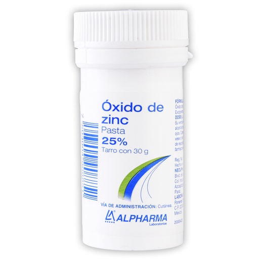 [7503004908851] ÓXIDO DE ZINC (Alpharma) PASTA 25% Tarro c/30 G. NA