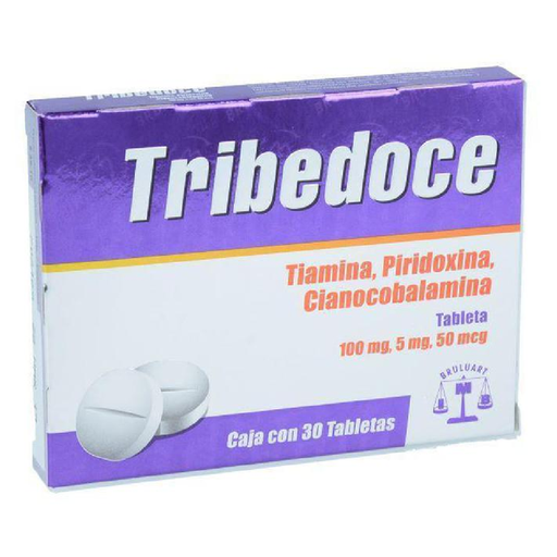 [7501537102180] Tribedoce 30 Tabs. Tiamina 100mg+Piridoxina 5mg+Cianocobalamina 50mcg. BRULUART