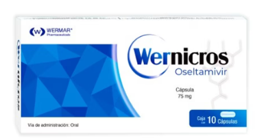 [7502240450902] WERNICROS c/10 CAPS. 75 MG. Oseltamivir 75mg. (Caps. Orales) NA