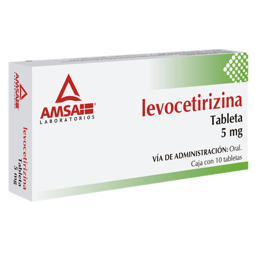 [7501349028395] LEVOCETIRIZINA (Amsa) c/10 TABS. 5 MG. Levocetirizina (Tabs. Orales). NA