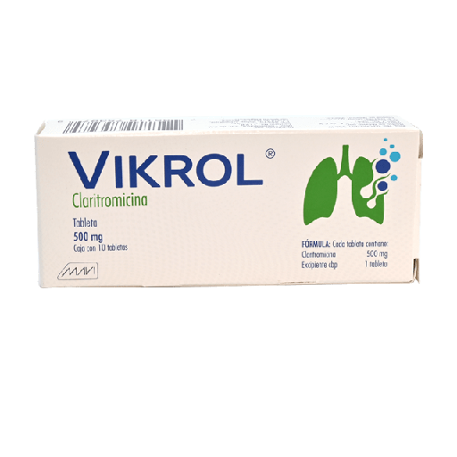 [785118753979] VIKROL c/10 TABS. 500 MG. Claritromicina 500mg. (Tabs. Orales). NA