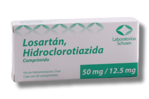 [7506494600021] LOSARTÁN/HIDROCLOROTIAZIDA (Schoen) c/30 COMPS. 50/12.5 MG. Losartán+Hidroclorotiazida  50/12.5mg. NA