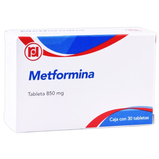 [16271] Metformina tabletas Cada tableta contiene: Clorhidrato de metformina 850 mg. Envase con 30 tabletas. RANDALL