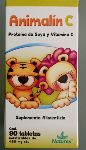 [7502009743511] ANIMALIN-C c/80 TABS. Masticables 480 MG. Vitamina C en combinación NA