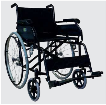 [WXS18NEFFAS] Silla de ruedas 18” Acero esmaltado Descansabrazo fijo Descansapie desmontable
Tapicería NYLON Respaldo abatible ·Rín de aluminio Rueda delantera 8 X 1” ·Rueda rasera sólida