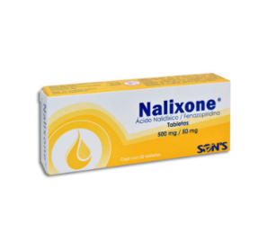 [7502001165533] NALIXONE c/20 TABS. 500/50 MG. Ácido Nalidixico+Fenazopiridina NA