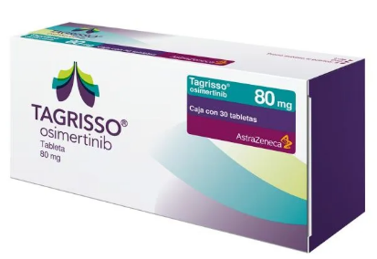 [5000456028295] Tagrissco Osimertinib Tableta Cada tableta contiene: Mesilato de Osimertinib equivalente a 80 mg de osimertinib Envase con 30 tabletas AZTRAZENECA