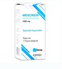 [7501075726275] Mexcikem Ciclofosfamida Solución Inyectable Cada frasco ámpula con liofilizado contiene: Ciclofosfamida monohidratada equivalente a 1000 mg de ciclofosfamida. Envase con 1 frasco ámpula NOVAG