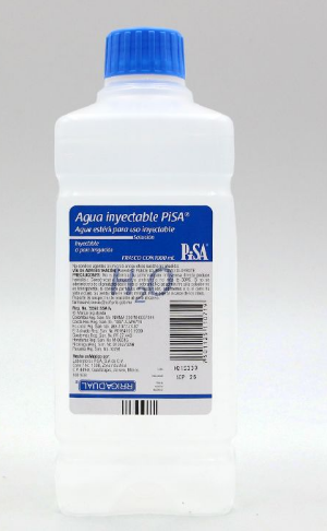 [7501125110795] AGUA INYECTABLE (Pisa) SOLUCIÓN Fco. 1000 ML. Agua inyectable ó para irrigación estéril. (Macro solución). NA