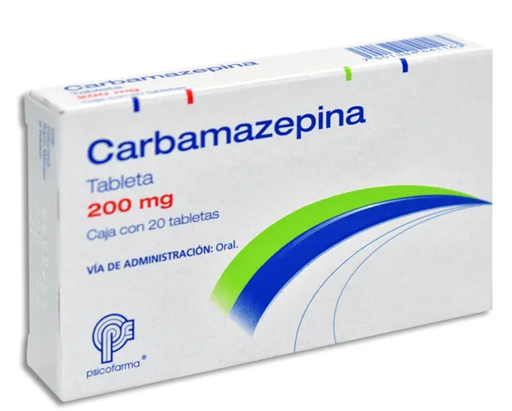 [7501384541163] CARBAMAZEPINA (Psicofarma) c/20 TABS. 200 MG. Carbamazepina 200mg. (Tabs. Orales). NA