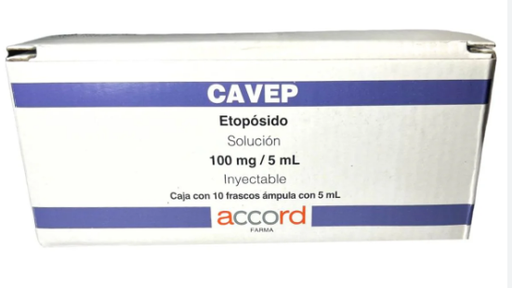 [7506335703379] Cavep ETOPOSIDO 100mg/ 5mL. Envse con 10 fcos. Ampula  Seco, manejable hasta 25°C.                                                      ACCORD