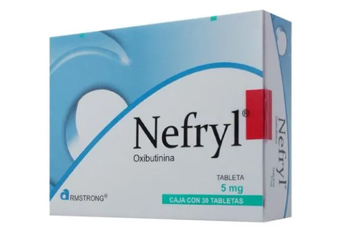 [7501089809131] Nefryl Oxibutinina Tableta Cada Tableta contiene: Cloruro de oxibutinina 5 mg Envase con 30 Tabletas.