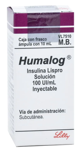 [7501082208702] Humalog 100 UI Frasco Ámpula 10 Ml  Insulina lispro (origen ADN recombinante) 100 UI. LILI