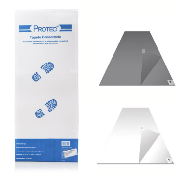 [7501048640027] Tapete Biosanitario Blanco 4 tapetes con 30 hojas c/u. Adhesividad: 0.04 mm Medida: 45cm x 114cm PROTEC