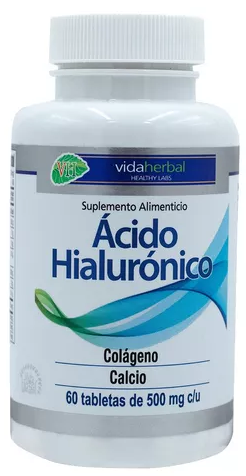 [7503181044557] ÁCIDO HIALURÓNICO (Vida Herbal) c/60 TABS. 500 MG.  Ácido Hialurónico en combinación. NA