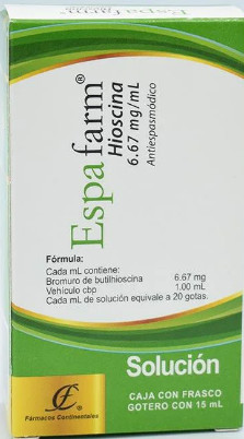 [7502006922629] ESPAFARM SOLUCIÓN Fco. Gotero 15 ML. 6.67 MG/1 ML. Butilhioscina ó Hioscina (Sol. Gotas). NA