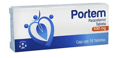 [7501537102357] Portem Paracetamol Tableta cada tableta contiene: paracetamol 500 mg. envase con 10 tabletas. BRULUART