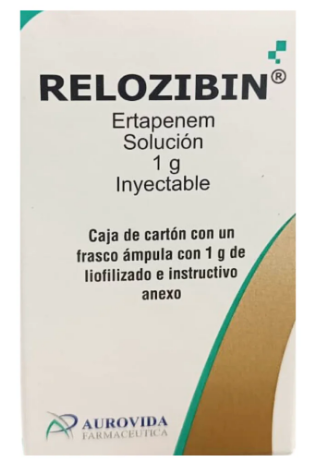 [7506331302002] Rezolbin Ertapenem Solución Inyectable Cada frasco ámpula con liofilizado contiene: Ertapenem sódico equivalente a 1 g de ertapenem Envase con un frasco ámpula con liofilizado. AUROVIVIA